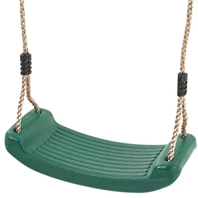 Image of Garden Games Children’s Swing Seat with Safety Grip and Adjustable Weatherproof Ropes for Sets (Green)
