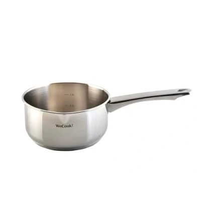 Image of Wecook! Saucepan 16cm/1,5L, Stainless Steel Nonstick Sauce Pot for Induction, Gas and Electric Hobs, Cooking with Spout Practical Measuring Scale.