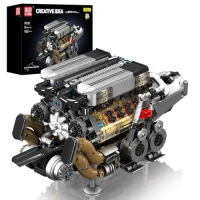 Image of Mould King 10131 W16 Engine Building Blocks Sets, 952+ PCS STEM Toys with Motor, Build Your Own Model Kits, Kits That Runs for Kids &amp; Adult Age 8+
