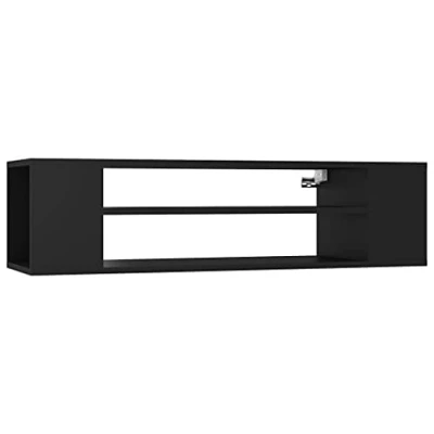 Image of vidaXL Hanging TV Cabinet Indoor Furniture Entertainment Centre Household Hi Fi Storage Lowboard Chipboard 100x30x26.5 cm Black
