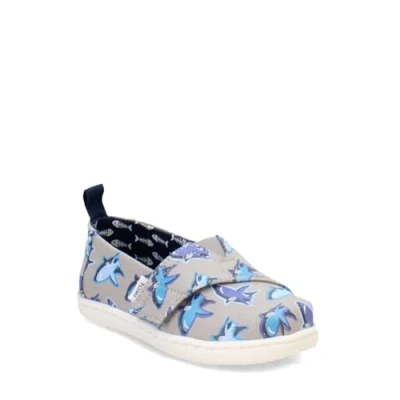 Image of TOMS Boy&#039;s Classic Alpargata Loafer Flat, Drizzle Grey Glow in the Dark Great White Shark, 4 UK Child