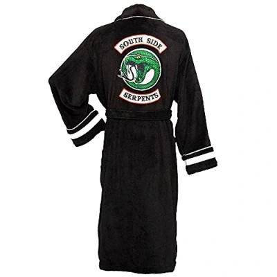Image of Groovy Uk Riverdale South Side Serpents Ladies Collegiate Hoodless Bathrobe, One Size, Black/Green/Red/White