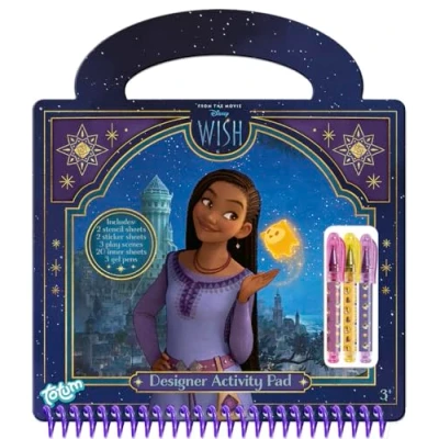 Image of Totum Disney Wish Designer Activity, Craft or Art Book with Gel Pens, Stencils and Scene Setters, Suits Ages 3 Years+