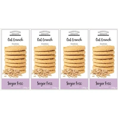 Image of Farmhouse Biscuits, Sugar Free Oat Crunch Cookies 150g, Diabetic Friendly, Perfect for Gifting (8)