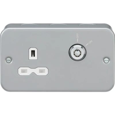 Image of KnightsBridge Metal Clad 13A 1G DP Lockable socket