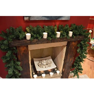 Image of 2 Pack 270cm (9ft) x 20cm Imperial Pine Christmas Garland Decoration Plain Green