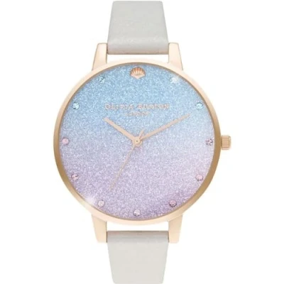 Image of Olivia Burton Analogue Quartz Watch for Women with Grey Leather Strap OB16US47