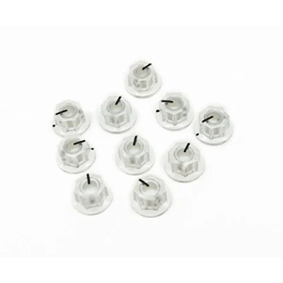 Image of KAISH Pack of 10 Clear Mini MXR Style Skirted AMP Knob Transparent Brass Insert Effect Pedal Knobs