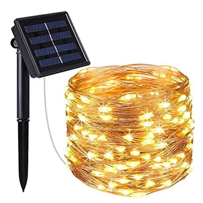 Image of Ztoone Solar Powered String Lights, LED Copper Wire Fairy Indoor/Outdoor Waterproof Decoration Lights for Gardens, Home, Dancing, Party, Christmas (10M)