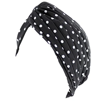 Image of Topkids Accessories Hair Turban Head Wrap, Sleep Cap, Scarf, Towel, Chemo Headwear for Women UK, Silk Wrap Sleeping (Polka Dot Print Black)