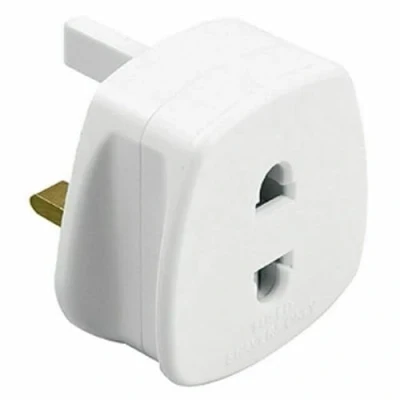 Image of DECK INN Pack of 2 Toothbrush Adaptor Plug UK Pin to 3 Electric Converter 1A Shaver White