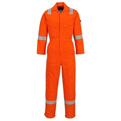 Image of Portwest Flame Resistant Light Weight Anti Static Coverall 280g Orange Large