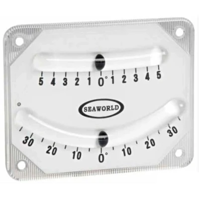 Image of Osculati Double Bubble Inclinometer, Model: 26.700.86, 35 degrees and 5 scales, for sailing powerboats, Polycarbonate gauge