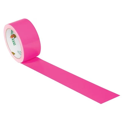 Image of Duck Tape Solid Colours Neon Pink, Repair, Craft, Personalise, Decorate and Educate 48mm x 13.7m
