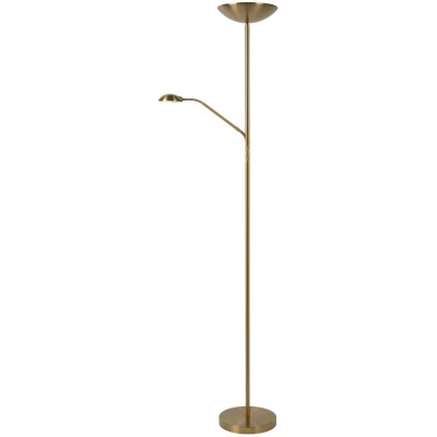 Image of Zenith Modern Floor Reading Lamp LED Dim. 3000K Matt Gold, Brass