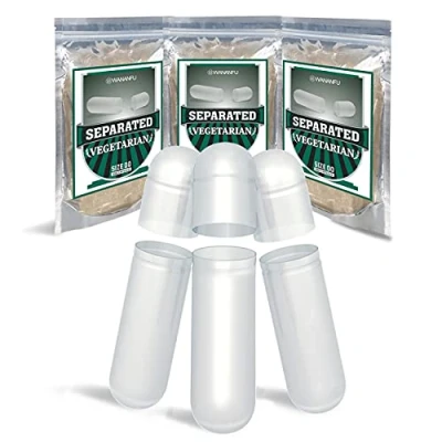 Image of WANANFU Separated Empty Capsules Size 00 Vegetarian (200 Count), Compatible with Capsule Filling Machine