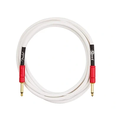 Image of Fender John 5 Instrument Cable White and Red, 10 Inches 3 m