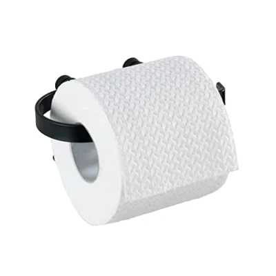 Image of WENKO Classic Plus Toilet roll Holder Rust Protection, Black, 7.5 x 10 15 cm