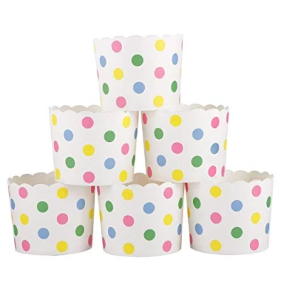 Image of webake Muffin Cases for Baking 50 Pcs Cupcake Paper Tins Non Stick Colorful Polka Dots Cups Wrapper Cake Ice Cream Dessert Wedding Birthday Party