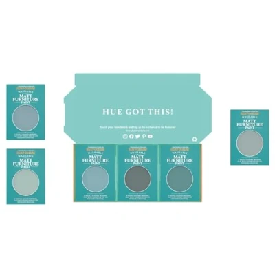 Image of Rust Oleum Furniture Paint in Matt Finish Ocean Blues Tester Box
