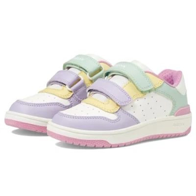 Image of Geox Girl&#039;s J Washiba B Sneaker, White Multi Coloured, 13 UK Child