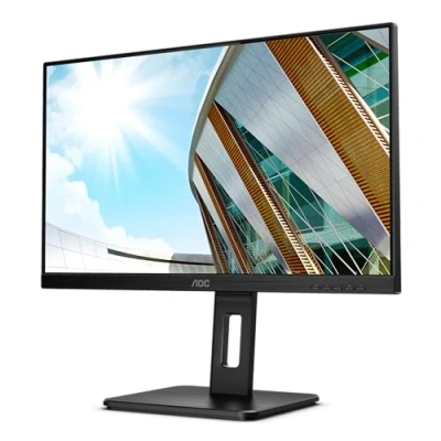 Image of AOC Q24P2Q 24 Inch QHD Monitor, 75Hz, 4ms, IPS, USB Hub, Height Adjust, Flicker Free, Pivot (2560x1440 @75Hz, 250cd/m², HDMI 1.4 x 1, DisplayPort 1.2 VGA, 3.2 4)