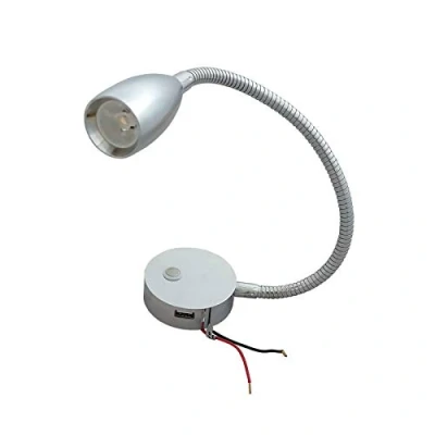 Image of LED Flexible Gooseneck Reading Light 12V 24V Spotlight Touch Switch Dimmable USB Charging Port Map Lamp For Motorhome Campervan Boat