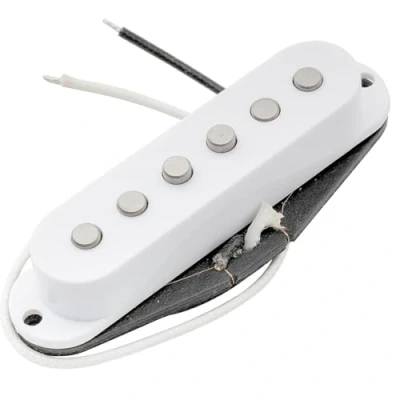 Image of Artec SSA 12 Vintage Staggered Alnico 5 Single Coil Neck Pickup 6.3K for Strat Style Electric Guitar, White