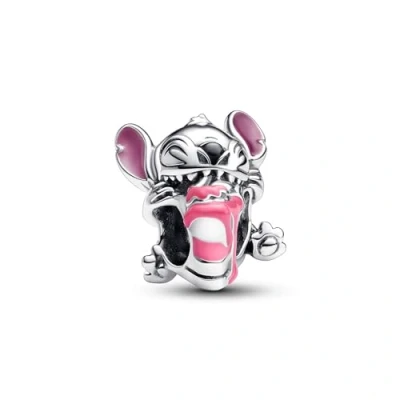 Image of Pandora Disney Stitch birthday cake sterling silver charm with pink, purple, blue and black enamel