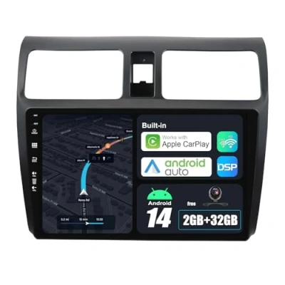 Image of BXLIYER Android 13 IPS Car Stereo For SUZUKI SWIFT (2005 2016) Head Unit Built in CarPlay + Auto 2G+32G Rear Camera FREE 10.1 Inch 2 Din Steering Wheel DAB Fast boot DSP Bluetooth
