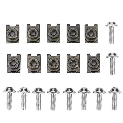 Image of Yosoo Health Gear M5 Motorcycle Fairing Body Bolts &amp; Clips, Spire Speed Fastener Clips Screw Spring Nuts, 10PCS, 5 * 16MM(Silver)