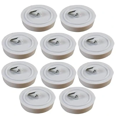 Image of TERF® White Rubber Bath and Basin Plug 45mm (1.3/4 inch) For Kitchen Bathroom Bathtub Sink Drain stopper Pack of 10