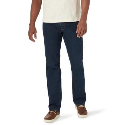 Image of Wrangler Authentics Men&#039;s Regular Fit Comfort Flex Waist Jean, Dark Indigo, 34W x 36L