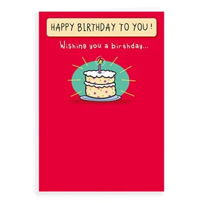 Image of Regal Publishing Humour Funny Birthday Card Cake on red 7 x 5 inches