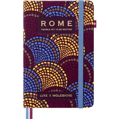 Image of Moleskine Luxe Rome City Notebook, Notebook with Travel Contents, HardCover in Fabric and Closure Elastic, Pocket Format 9 x 14 cm