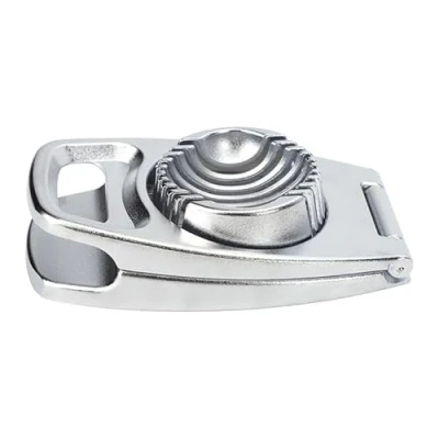 Image of LAWALEISHE Egg Slicer,Heavy Duty Aluminium Cutter for Egg,Egg Slicer with Stainless Steel Wire Slicer,Multifunctional Evenly Slicing Boiled Eggs Ham Banana Strawberry (Sliver)