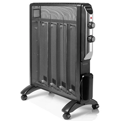 Image of Duronic Electric Heater HV220 Oil Free Convection Heaters, Micathermic Panel Portable Radiator with Mica Panels Convector Radiators for Heating Up Homes, Bedrooms, Offices &amp; Garage Spaces