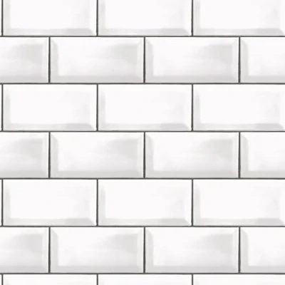 Image of G45445 Just Kitchens Metro Tile Black White Galerie Wallpaper