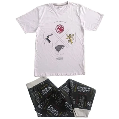 Image of Mens/Boys Official Game Of Thrones Houses Pyjama Set/Pyjamas Size Small