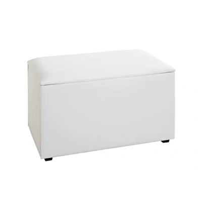 Image of HAKU Mobel Storage Bench White, Synthetic Fabric With Leather Look, Mdf Size: W 65 cm X H 42 D 40 cm, Style: Modern