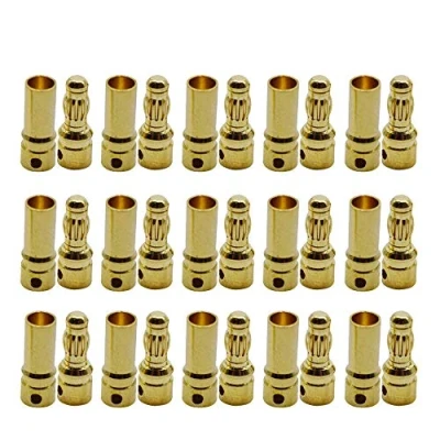 Image of GTIWUNG 15 Pairs 3.5mm Banana Plug Bullet Connector, Gold Plated Male and Female Connectors Plugs Replacements for DIY RC Battery ESC Motor