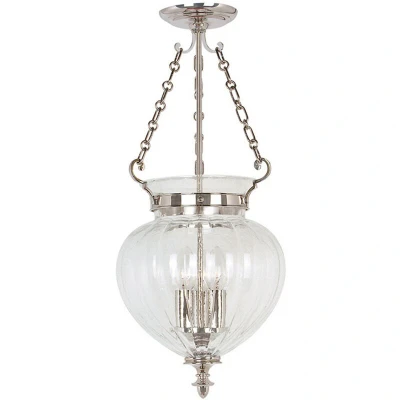 Image of Finsbury Park 3 Light Medium Ceiling Lantern Pendant Polished Nickel, E14