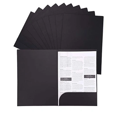 Image of 10 Pcs A4 Kraft Paper File Folder with Cards Slot Book Pockets Project Documents Portfolio Paperwork Organiser Presentation Organizer Pouch for Office School Home