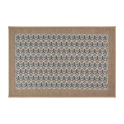 Image of JVL Allure Machine Washable Entrance Doormat, 50x75cm Beige