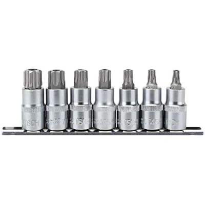 Image of Draper TX STAR� Security Socket Bit Set, 1/2&quot; Sq. Dr., 55mm (7 Piece)