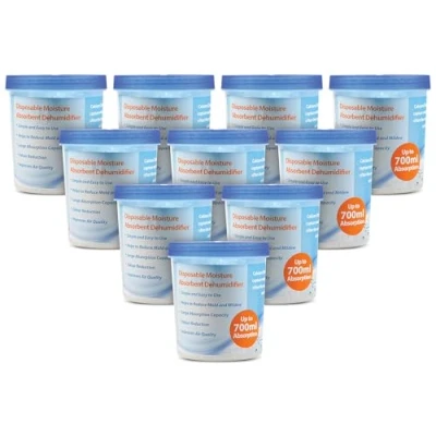 Image of Prem I Air Desiccant Moisture Absorber Drying Dehumidifier Reduces Damp, Humidity &amp; Condensation in Wardrobes, Cupboards, Home, Kitchen, Bedroom, Caravan, Office, Basement 700ml Absorption Pack of 10