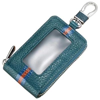 Image of Aileder Faraday Bag Car Key Signal Blocker Pouch Keyless Entry Fob RFID Blocking Case Holder Leather Smart Protector (Blue)