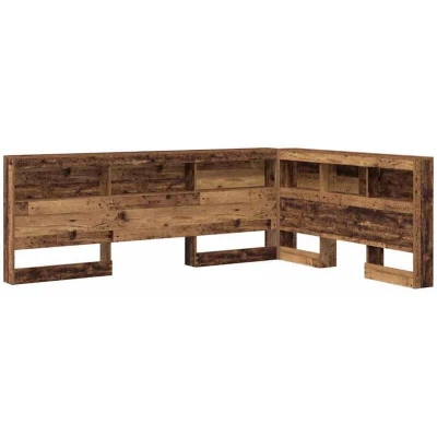 Image of vidaXL Storage Headboard with Shelf Old wood 160 cm Engineered