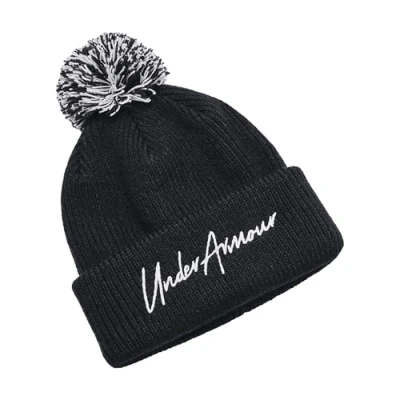 Image of Under Armour Girls&#039; Halftime Beanie Hat, Black, One Size