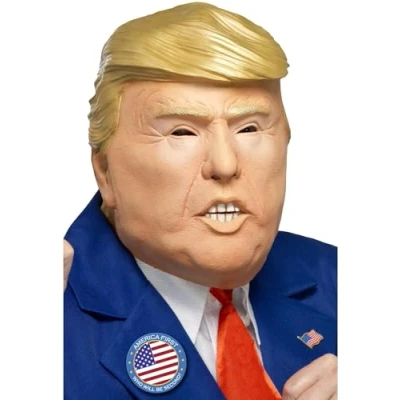Image of Smiffys President Mask, Nude Latex, Full Overhead, Icons &amp; Idols Fancy Dress, Adult Dress Up Masks